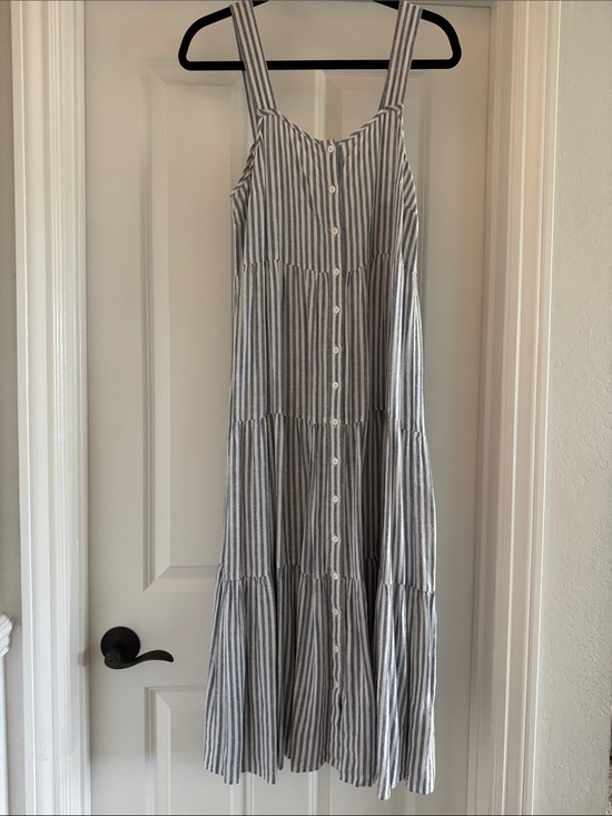 Madewell Dresses & Skirts - Madewell Blue and White Striped Button-Front Midi Dress